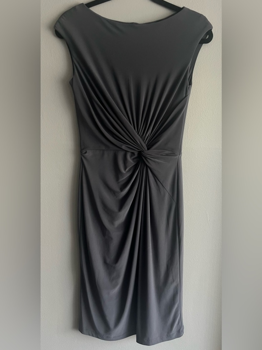 Ralph Lauren Black Sleeveless Knot-Front Midi Dress